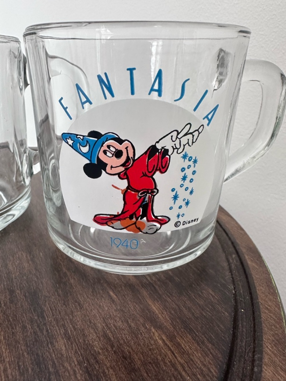 Vintage Disney Mickey Mouse Glass Mug Set of 4 - Anchor Hocking Fantasia - Picture 3 of 12